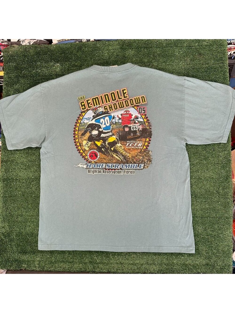 Vintage Y2K Motocross Dirt Bike T-Shirt Gorpcore MotoX MX Gray XL Grunge Offroad